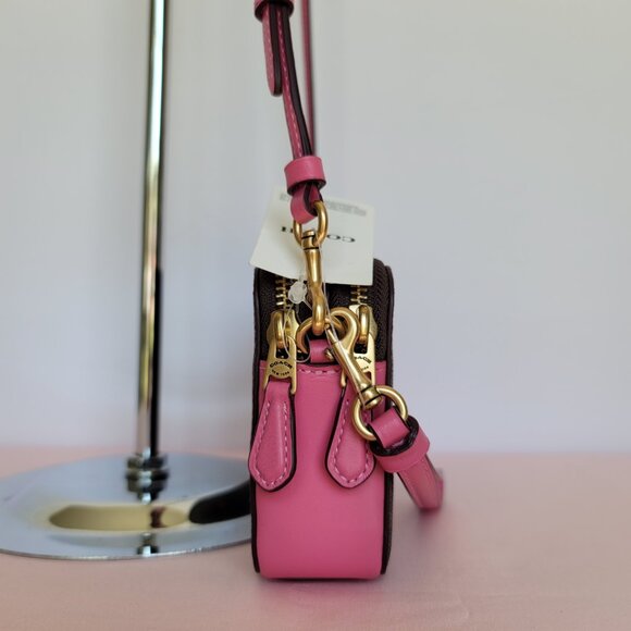 COACH Kira Horse And Carriage Canvas & Leather Crossbody-Truffle Petunia color ⭐ - Picture 7 of 16